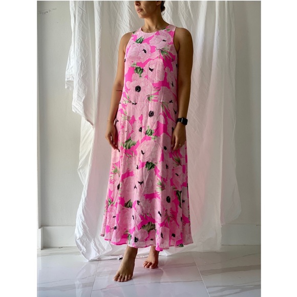 French Connection Dresses & Skirts - French Connection Pink Floral Silk Maxi Dress - 6